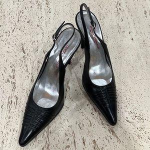 Dolce & Gabbana black sling back pump shoes leather pumps size 35